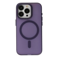 Newface iPhone 15 Pro Kılıf Lodos Magneticsafe Mat Kapak - Mor