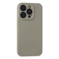Newface iPhone 15 Pro Kılıf Nano içi Kadife Silikon - Beyaz Titanyum
