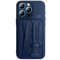 HDD iPhone 15 Pro Max Kılıf HD Deri Kartvizitli Kapak - Lacivert