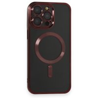 Newface iPhone 15 Pro Max Kılıf Kross Magneticsafe Kapak - Bordo