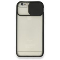 Newface iPhone 6 Plus Kılıf Palm Buzlu Kamera Sürgülü Silikon - Siyah