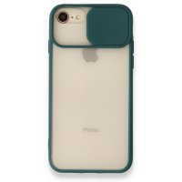 Newface iPhone 7 Kılıf Palm Buzlu Kamera Sürgülü Silikon - Yeşil