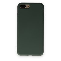 Newface iPhone 8 Plus Kılıf Nano içi Kadife Silikon - Koyu Yeşil