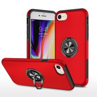 Newface iPhone 8 Kılıf Elit Yüzüklü Kapak - Kırmızı