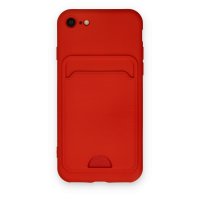 Newface iPhone 8 Kılıf Kelvin Kartvizitli Silikon - Kırmızı