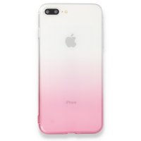 Newface iPhone 8 Plus Kılıf Lüx Çift Renkli Silikon - Pembe