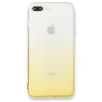 Newface iPhone 8 Plus Kılıf Lüx Çift Renkli Silikon - Sarı