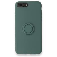 Newface iPhone 8 Plus Kılıf Viktor Yüzüklü Silikon - Koyu Yeşil