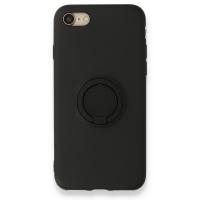 Newface iPhone 8 Kılıf Viktor Yüzüklü Silikon - Siyah