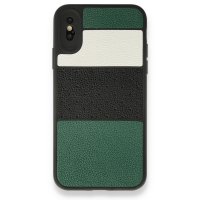 Newface iPhone XS Max Kılıf Sky Deri Silikon - Yeşil