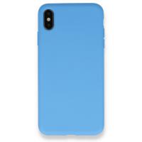 Newface iPhone XS Max Kılıf Nano içi Kadife Silikon - Mavi