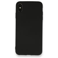 Newface iPhone XS Max Kılıf Nano içi Kadife Silikon - Siyah