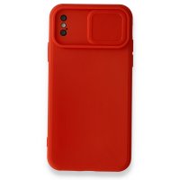 Newface iPhone XS Kılıf Color Lens Silikon - Kırmızı