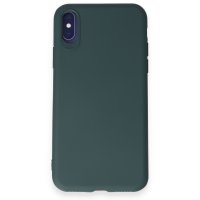 Newface iPhone XS Kılıf First Silikon - Koyu Yeşil