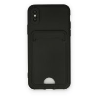 Newface iPhone XS Kılıf Kelvin Kartvizitli Silikon - Siyah