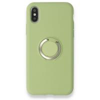 Newface iPhone XS Kılıf Viktor Yüzüklü Silikon - Yeşil