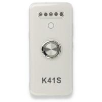 Newface LG K41S Kılıf Gros Yüzüklü Silikon - Gümüş
