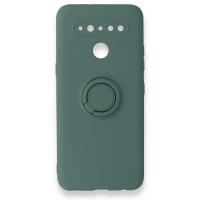 Newface LG K41S Kılıf Viktor Yüzüklü Silikon - Koyu Yeşil