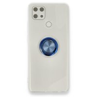 Newface Oppo A15S Kılıf Gros Yüzüklü Silikon - Mavi