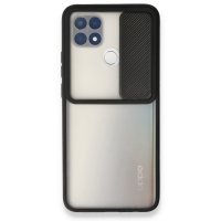 Newface Oppo A15 Kılıf Palm Buzlu Kamera Sürgülü Silikon - Siyah