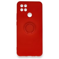 Newface Oppo A15S Kılıf Viktor Yüzüklü Silikon - Kırmızı