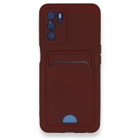 Newface Oppo A16 Kılıf Kelvin Kartvizitli Silikon - Bordo