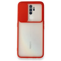 Newface Oppo A5 2020 Kılıf Palm Buzlu Kamera Sürgülü Silikon - Kırmızı