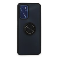 Newface Oppo A55 Kılıf Montreal Yüzüklü Silikon Kapak - Siyah