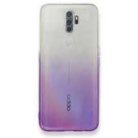 Newface Oppo A9 2020 Kılıf Lüx Çift Renkli Silikon - Mor