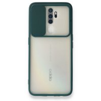 Newface Oppo A9 2020 Kılıf Palm Buzlu Kamera Sürgülü Silikon - Yeşil