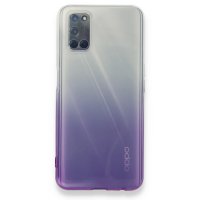 Newface Oppo A92 Kılıf Lüx Çift Renkli Silikon - Mor