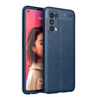 Newface Oppo Reno 5 Kılıf Focus Derili Silikon - Lacivert