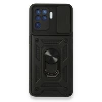 Newface Oppo Reno 5 Lite Kılıf Pars Lens Yüzüklü Silikon - Siyah