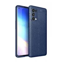 Newface Oppo Reno 5 Pro Kılıf Focus Derili Silikon - Lacivert