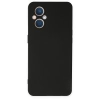 Newface Oppo Reno 8 Lite Kılıf Nano içi Kadife Silikon - Siyah