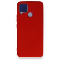 Newface Realme C15 Kılıf Nano içi Kadife Silikon - Kırmızı