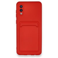 Newface Samsung Galaxy A02 Kılıf Kelvin Kartvizitli Silikon - Kırmızı