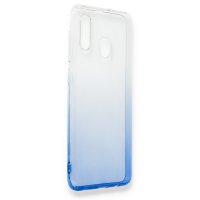 Newface Samsung Galaxy A10 Kılıf Lüx Çift Renkli Silikon - Mavi