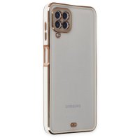 Newface Samsung Galaxy A12 Kılıf Liva Lens Silikon - Beyaz