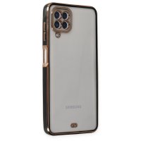 Newface Samsung Galaxy A12 Kılıf Liva Lens Silikon - Siyah