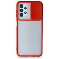 Newface Samsung Galaxy A13 4G Kılıf Palm Buzlu Kamera Sürgülü Silikon - Kırmızı