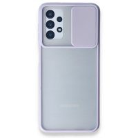 Newface Samsung Galaxy A13 4G Kılıf Palm Buzlu Kamera Sürgülü Silikon - Lila
