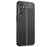 Newface Samsung Galaxy A15 4G Kılıf Focus Derili Silikon - Siyah