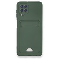 Newface Samsung Galaxy A22 Kılıf Kelvin Kartvizitli Silikon - Koyu Yeşil