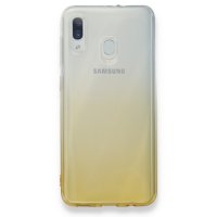 Newface Samsung Galaxy A30 Kılıf Lüx Çift Renkli Silikon - Sarı