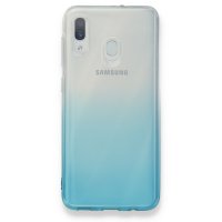 Newface Samsung Galaxy A20 Kılıf Lüx Çift Renkli Silikon - Turkuaz