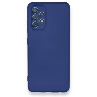 Newface Samsung Galaxy A32 Kılıf Nano içi Kadife Silikon - Koyu Mavi