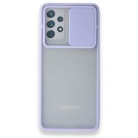 Newface Samsung Galaxy A32 Kılıf Palm Buzlu Kamera Sürgülü Silikon - Lila