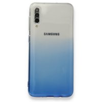 Newface Samsung Galaxy A50 Kılıf Lüx Çift Renkli Silikon - Mavi