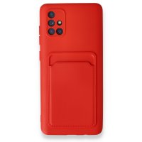 Newface Samsung Galaxy A71 Kılıf Kelvin Kartvizitli Silikon - Kırmızı